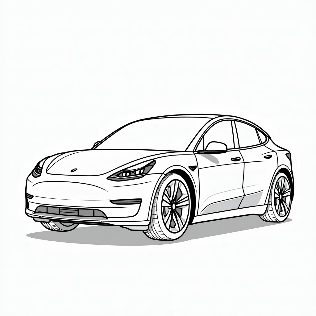 tesla new model y coloring pages