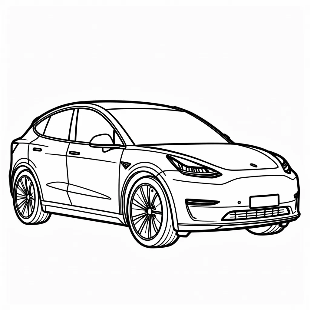 tesla model y coloring pages