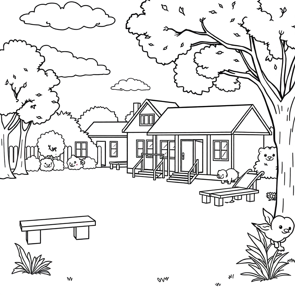 Schools with playground صفحات التلوين