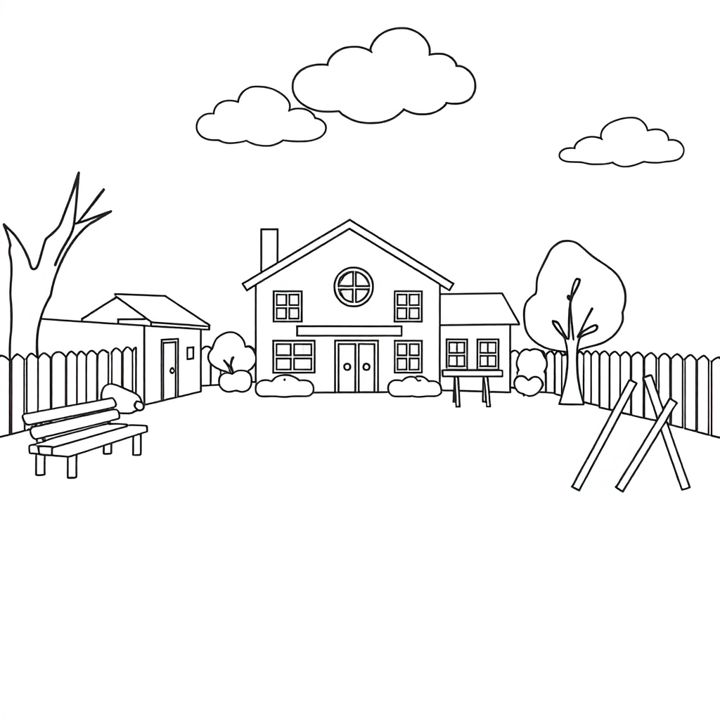 Schools with playground صفحات التلوين