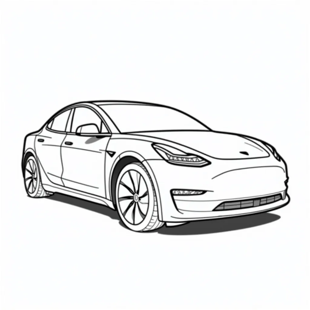 tesla model y coloring pages