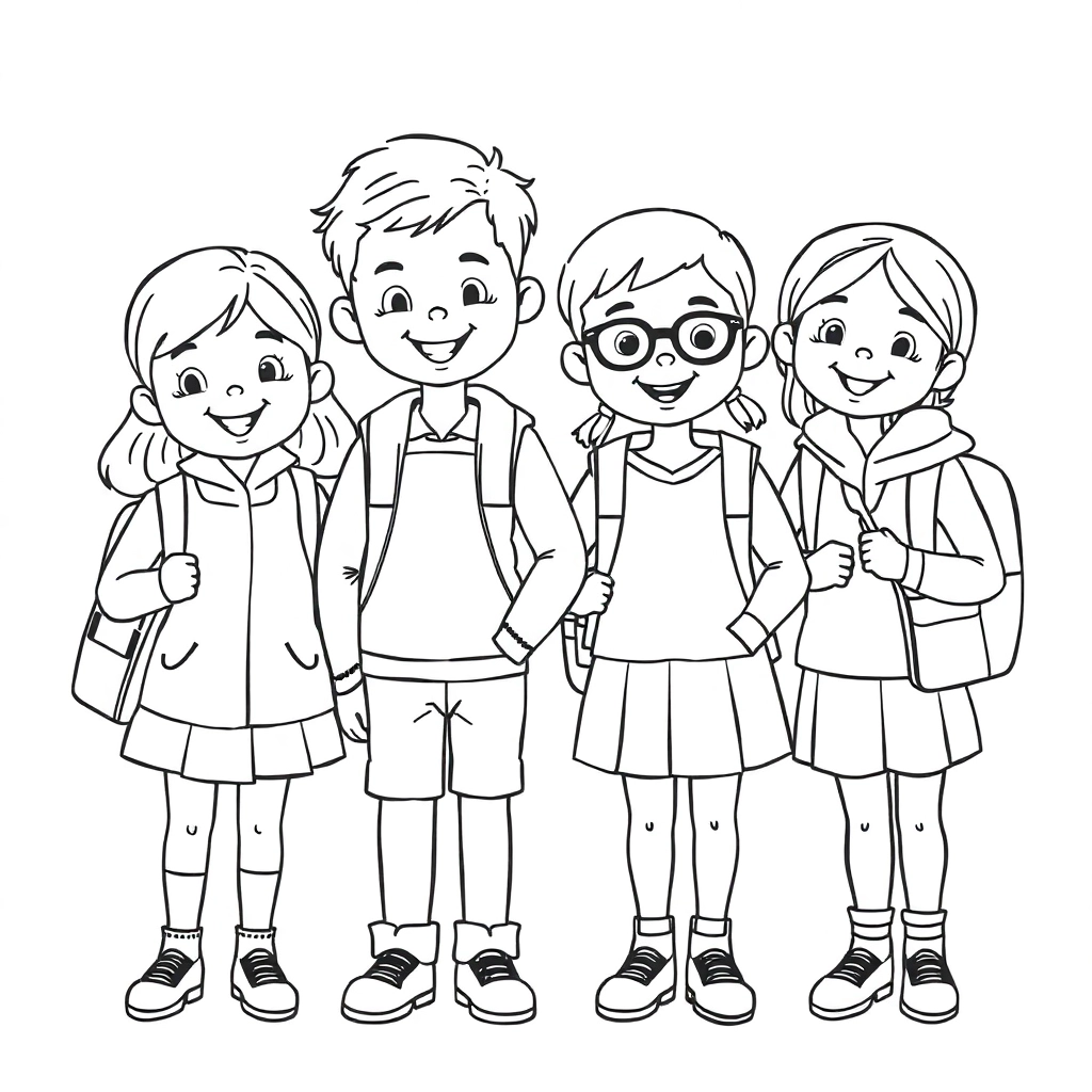 學校朋友 صفحات التلوين