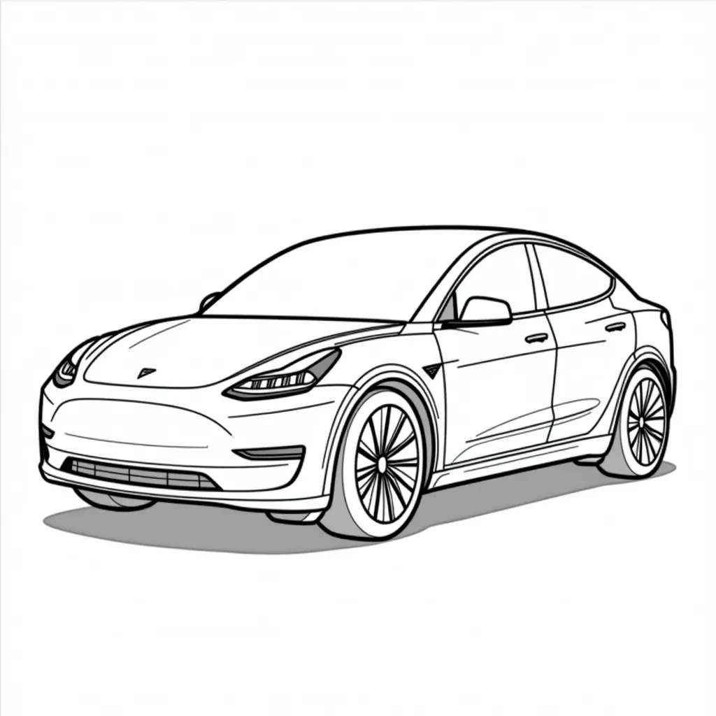 tesla model y coloring pages