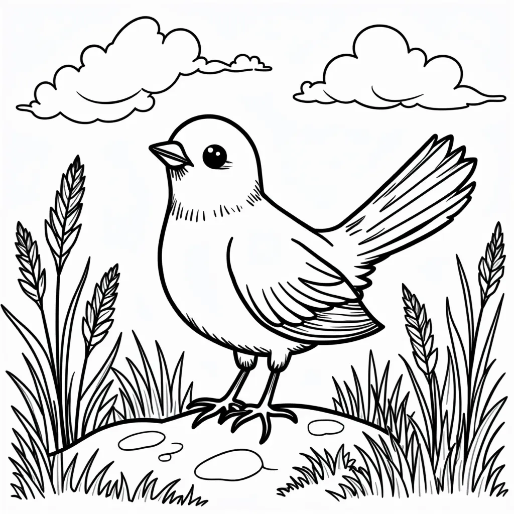 a bird in the garden coloring pages