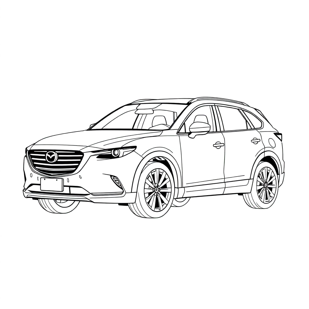 mazda CX90 side Páginas para Colorear