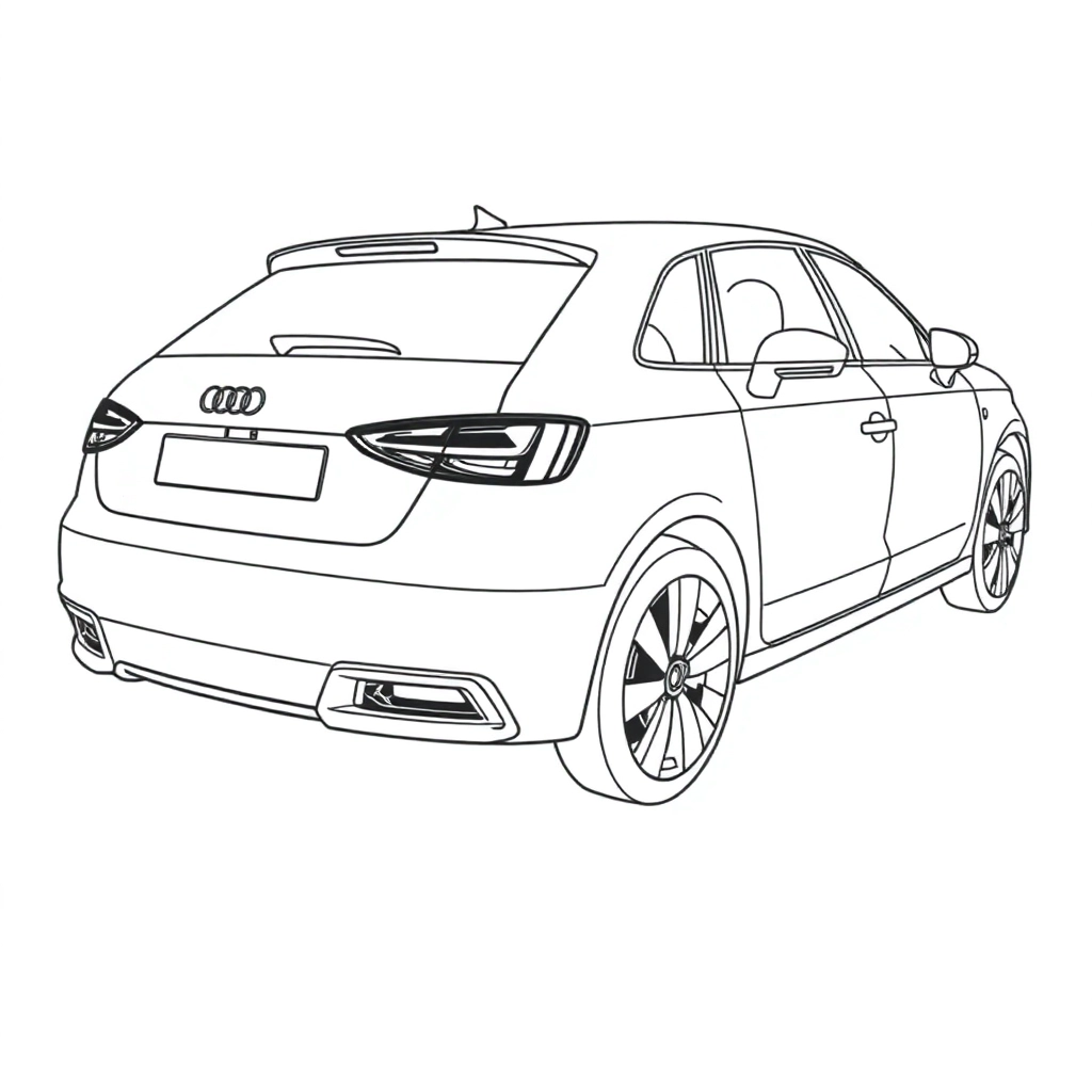 audi A1 Sportback right side صفحات التلوين