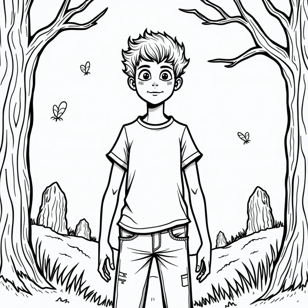 a gloom young man coloring pages