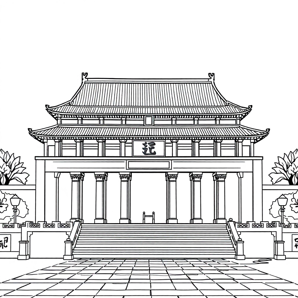 天安门 صفحات التلوين