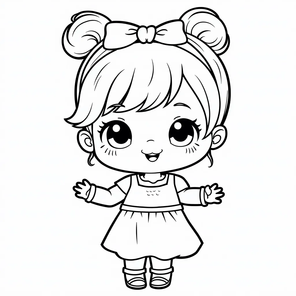 Asian 1 year old baby girl cute coloring pages