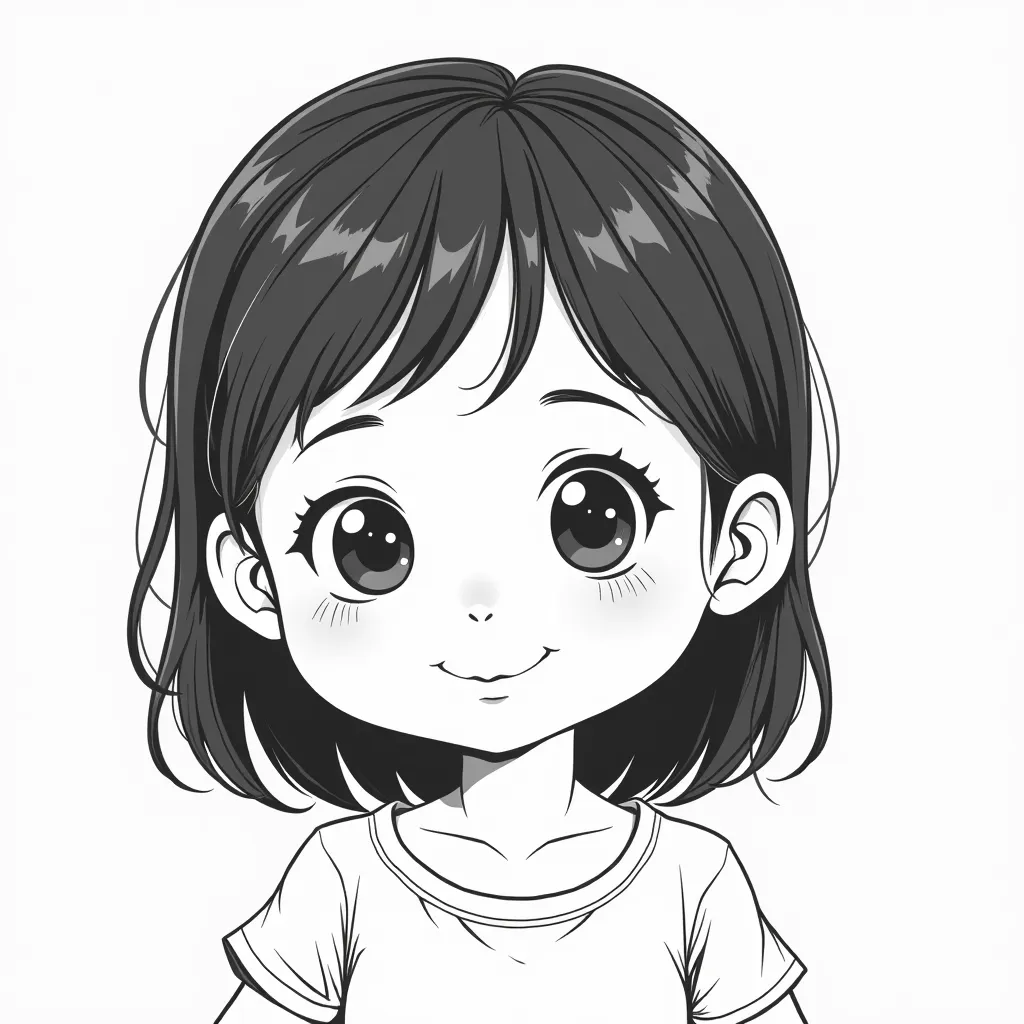 Asian 1 year old baby girl cute with black hair talking to someone coloring pages