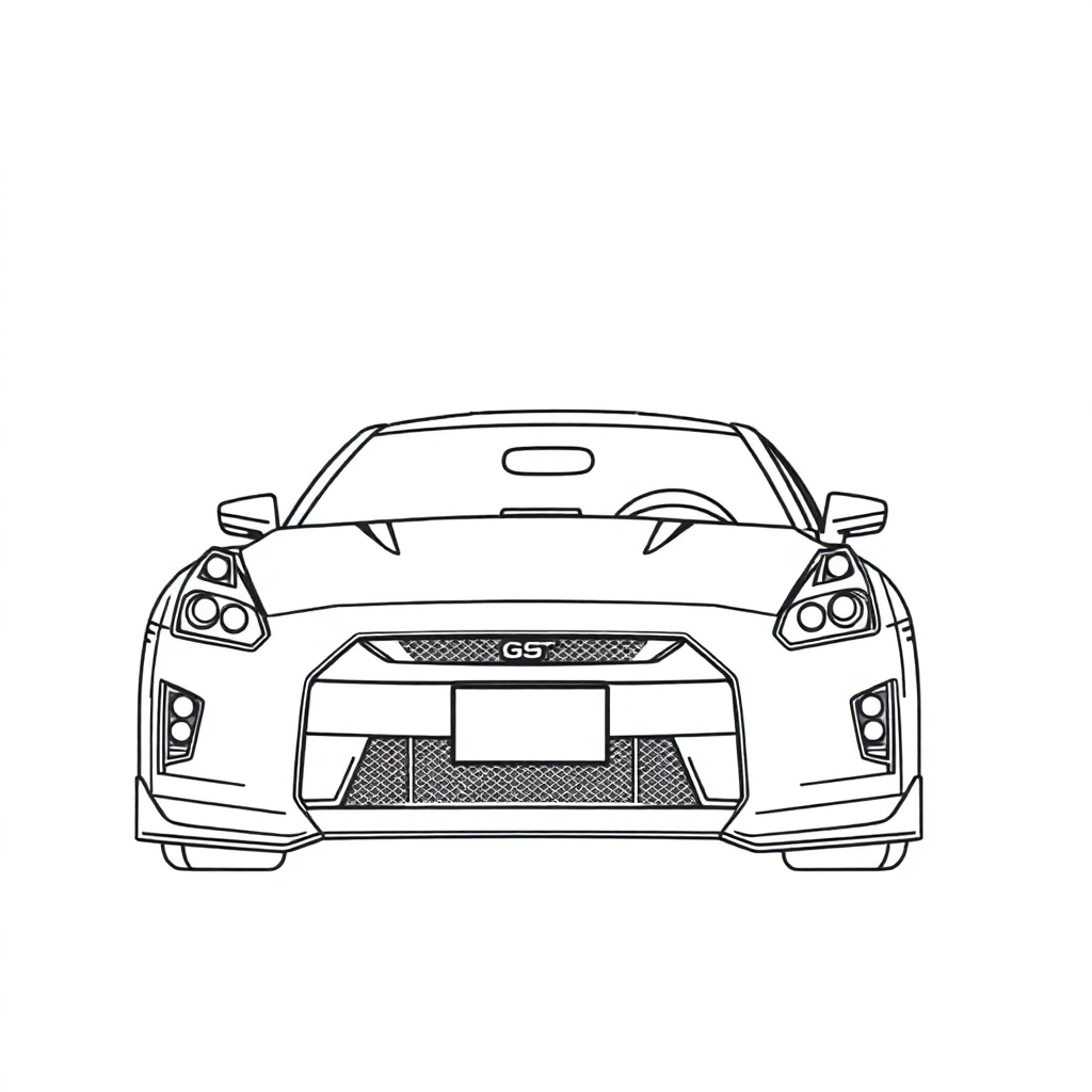 nissan GTR Páginas para Colorear