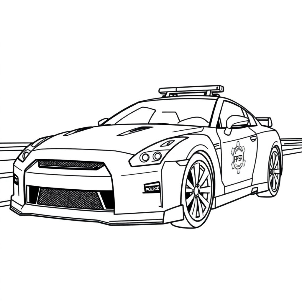 nissan GTR police Páginas para Colorear