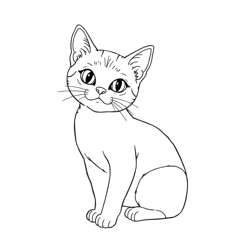 A Cute Cat From Hell With Intense Expression صفحات التلوين