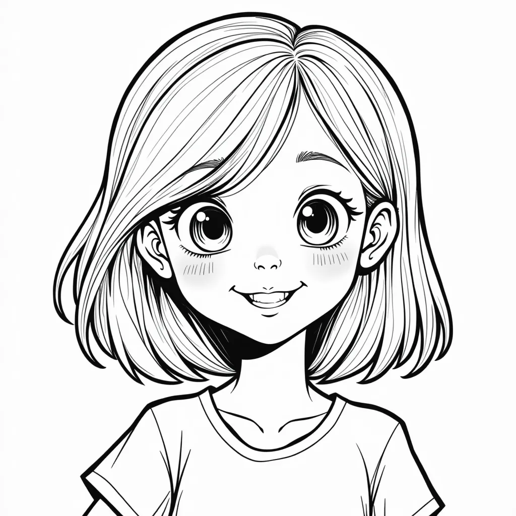 girl smile coloring pages