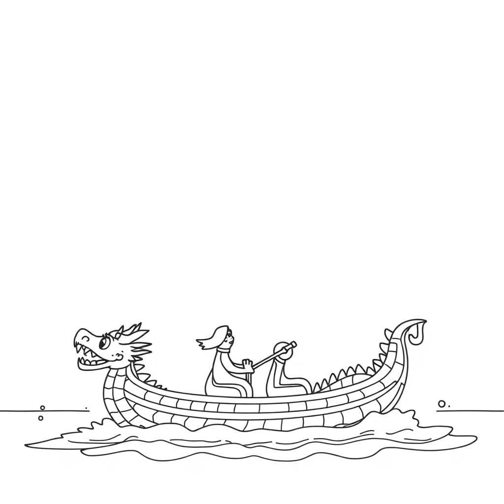 a dragon boat race صفحات التلوين