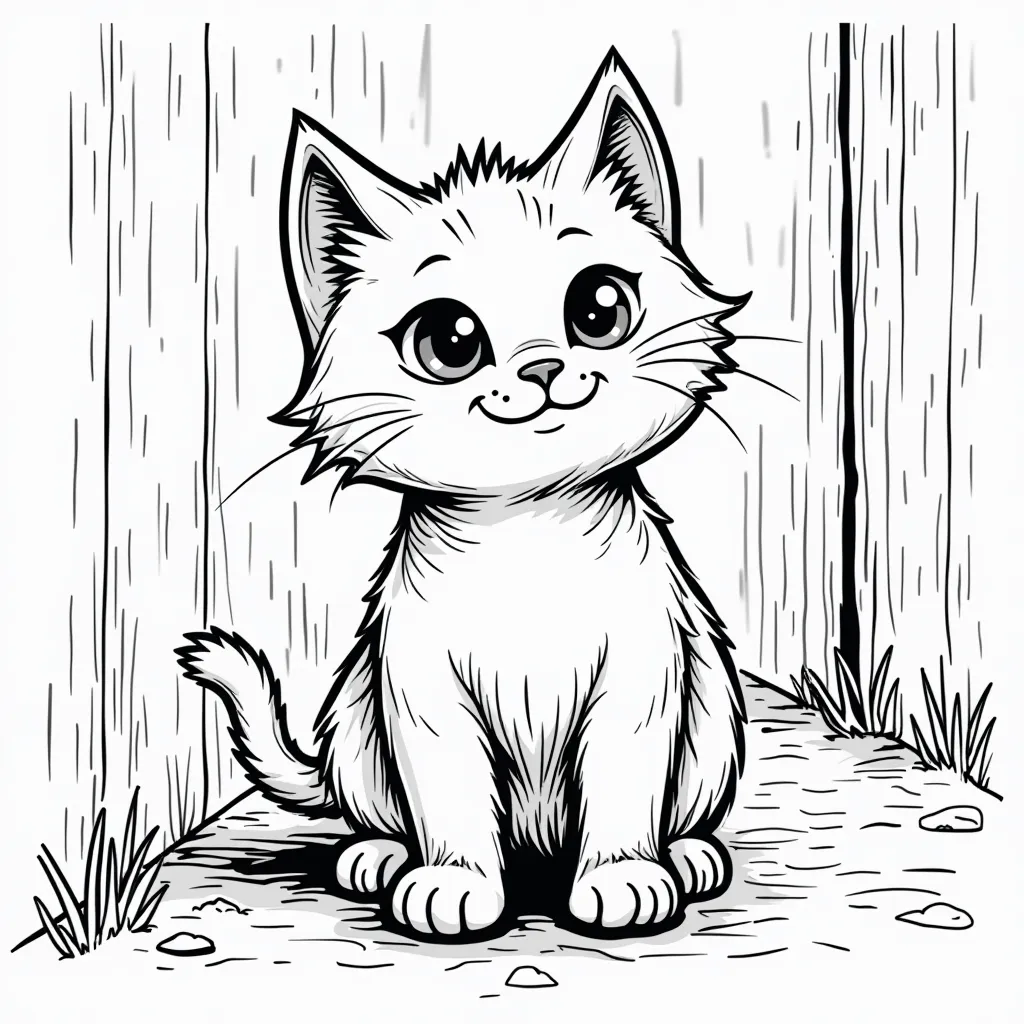 街头涂鸦风格的猫 coloring pages