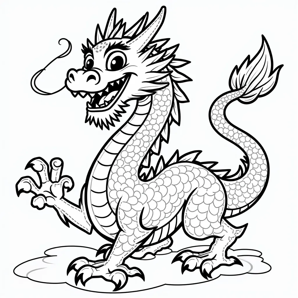 中国龙 coloring pages