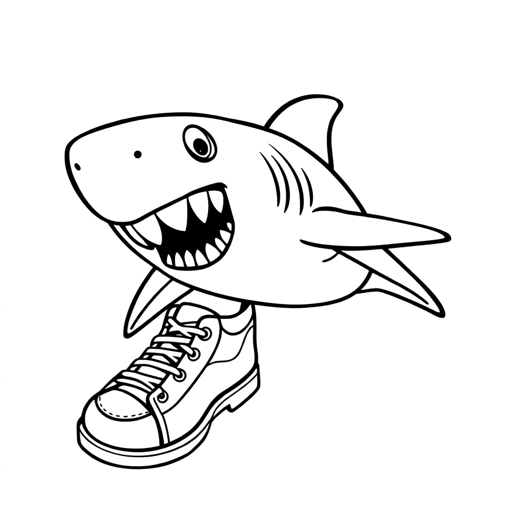 tralalero tralala shark is wearing nike shose صفحات التلوين