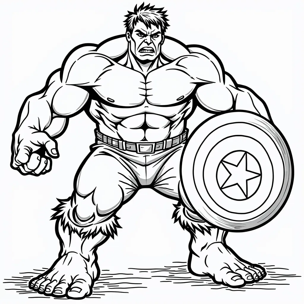 green hulk with captain america coloring pages