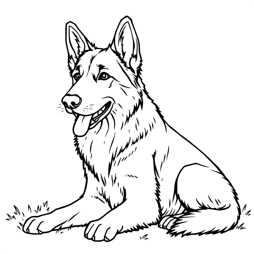 golen retriever with german sheraper صفحات التلوين