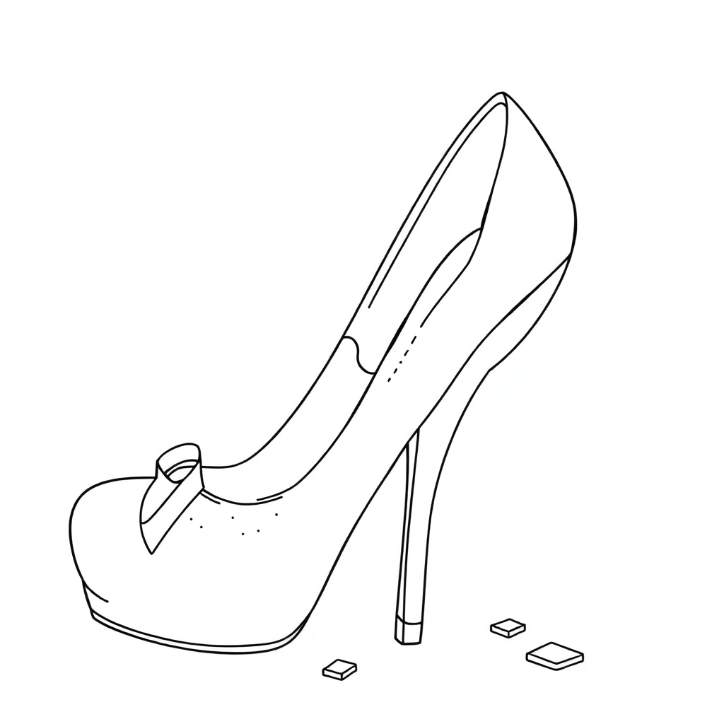 glass high heel is broken صفحات التلوين