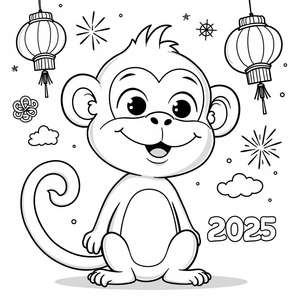 pink monkey coloring pages