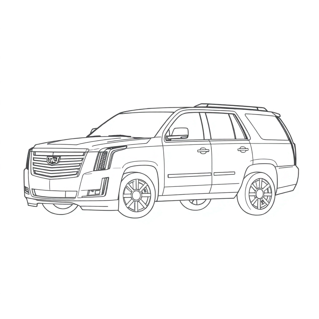 Cadillac Escalade right side صفحات التلوين
