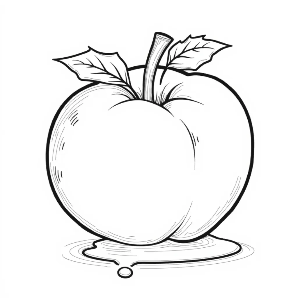 a fat peach oozing honey from it's bottom coloring pages