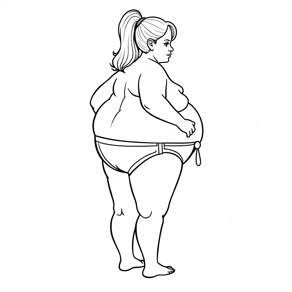 a fat girl peach wearing tight underwear oozing honey from it's backside coloring pages