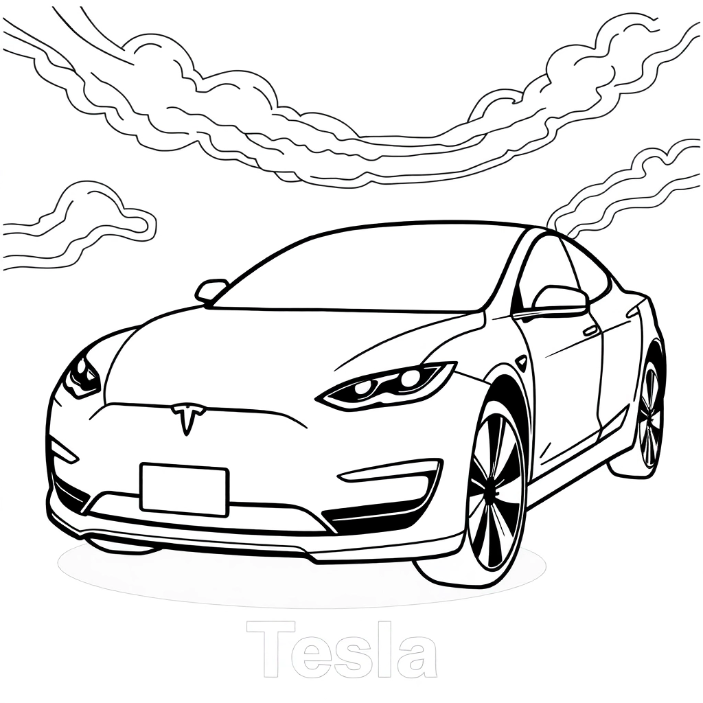 3D tesla صفحات التلوين