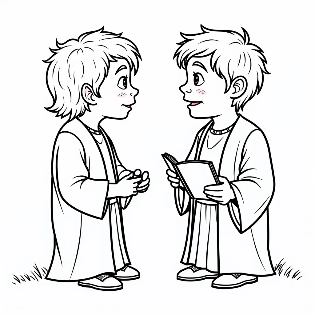 Dialogue between two scholars coloring pages