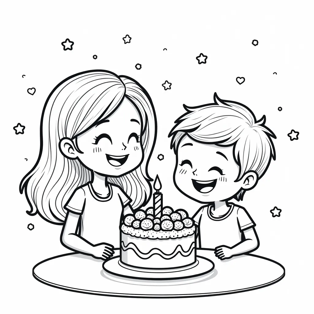 mom and dad and baby at first birthday party coloring pages