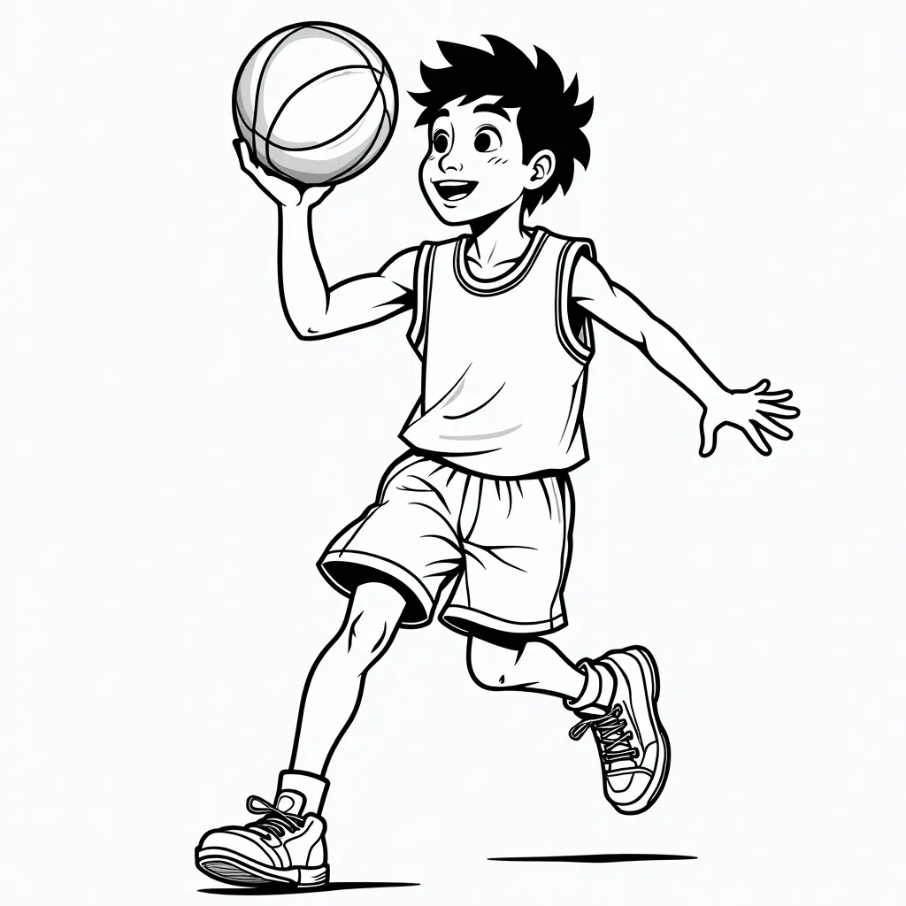 Cai Xukun  play basketball coloring pages