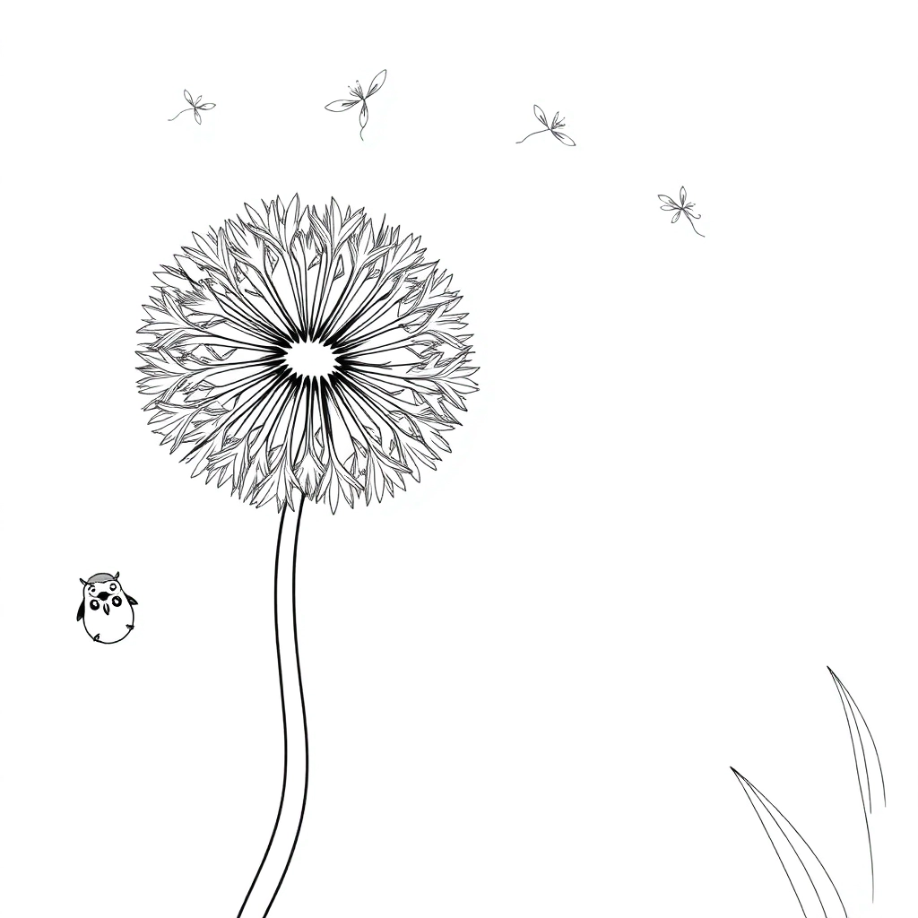 dandelion flying صفحات التلوين