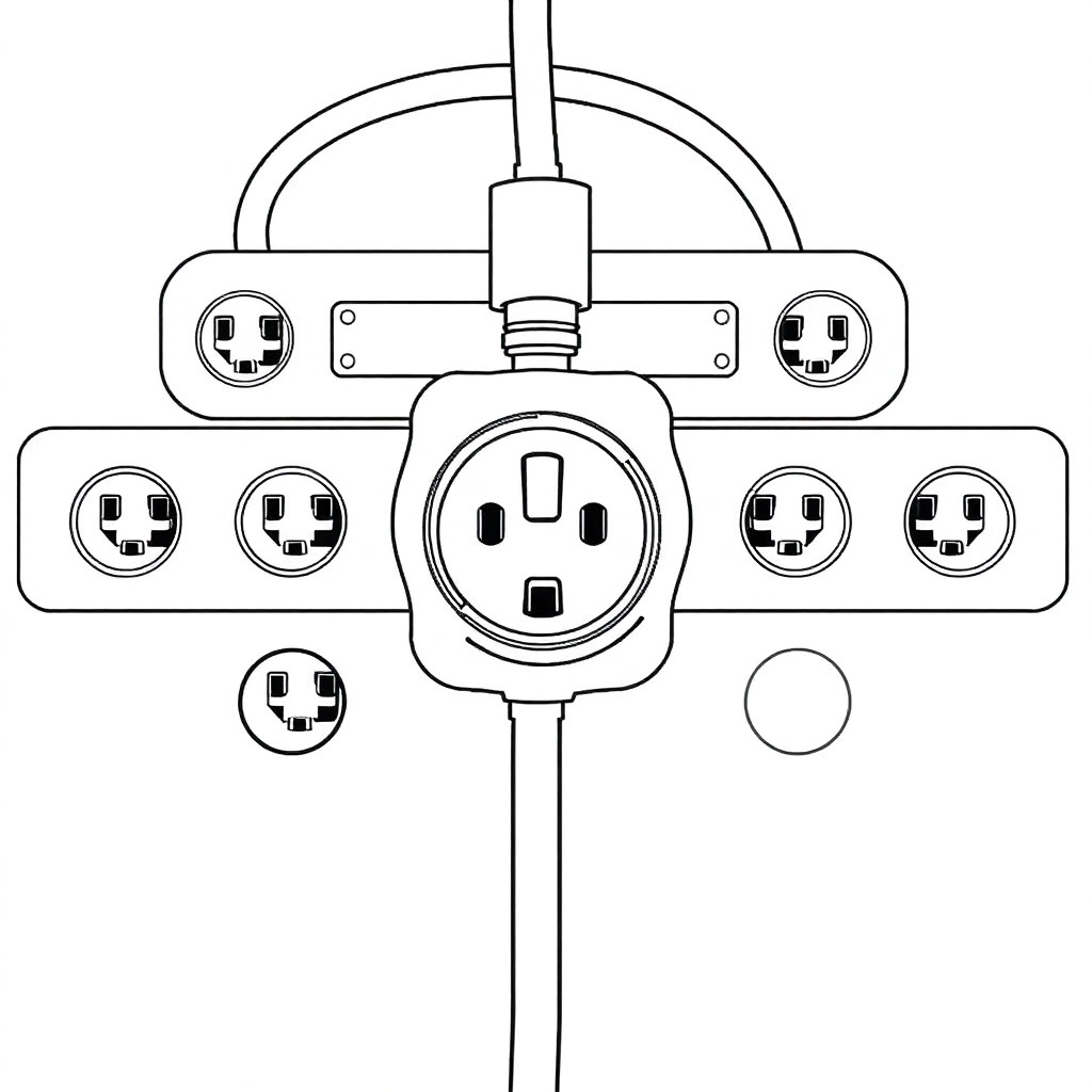 A multihole modular power strip صفحات التلوين