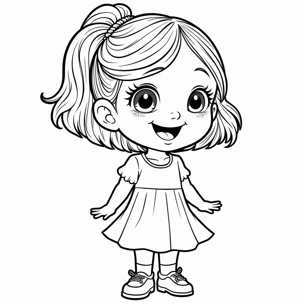 a cute girl coloring pages