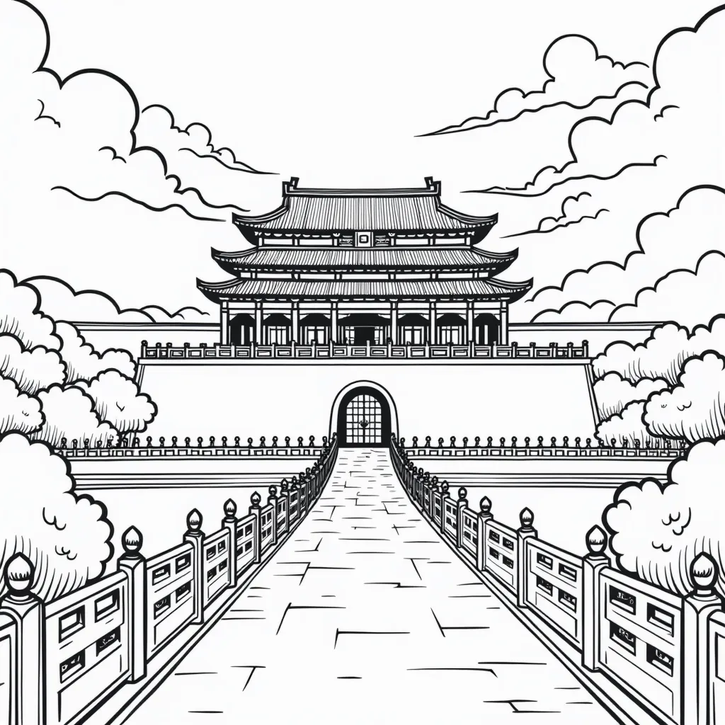 故宫 红色 coloring pages