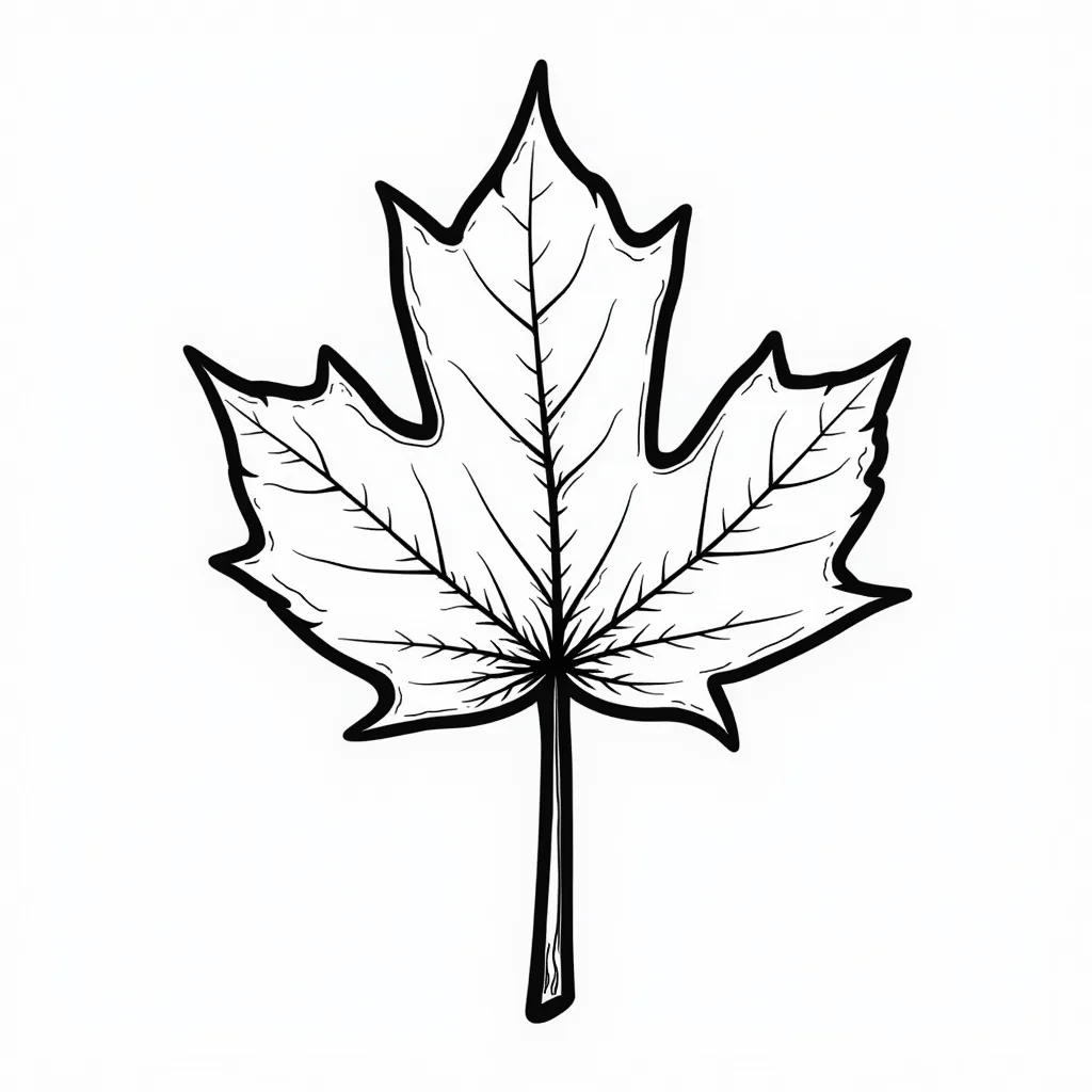 maple leaf red color coloring pages