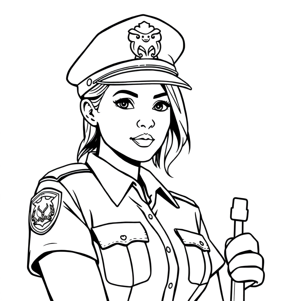 一位中国女警察 صفحات التلوين