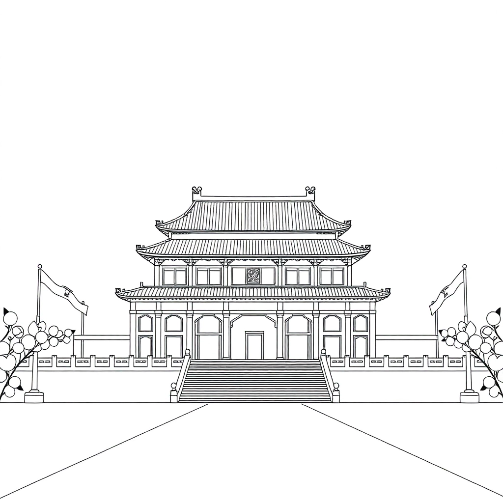 天安门 صفحات التلوين