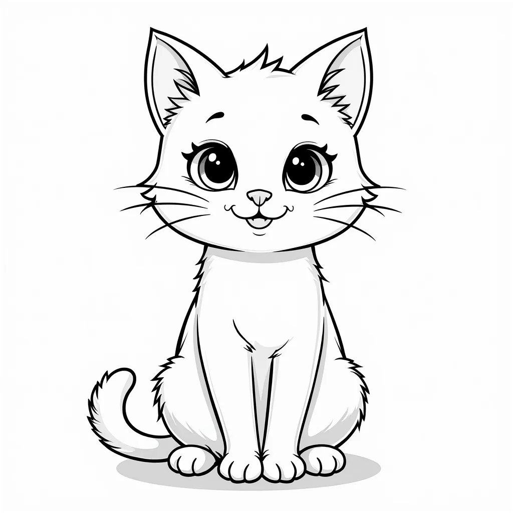 A cute cat coloring pages