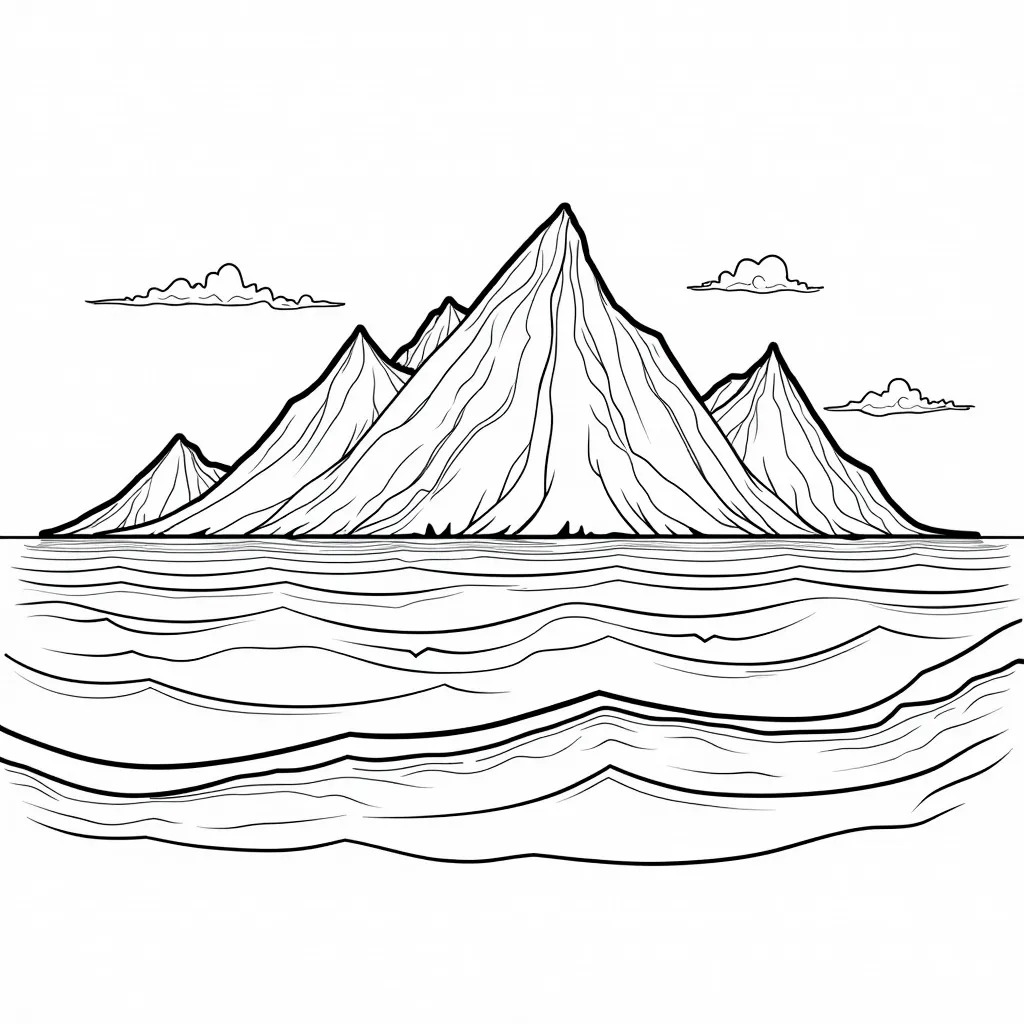 ocean mountain coloring pages