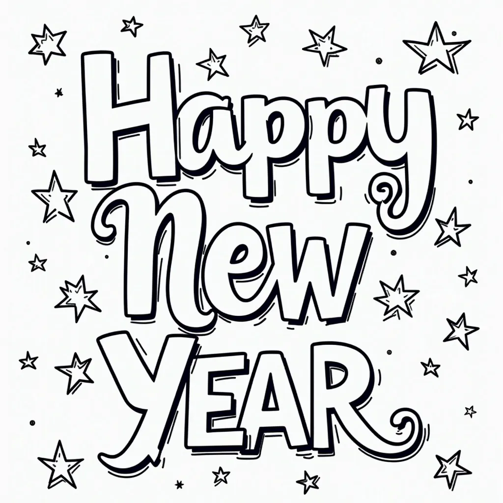 happy new year coloring pages