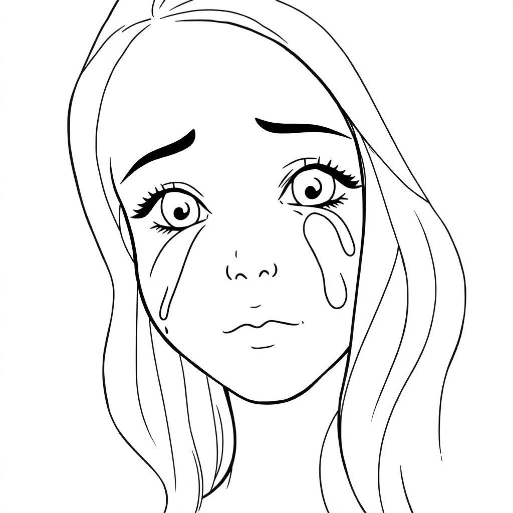 流泪的女人 Coloring Pages