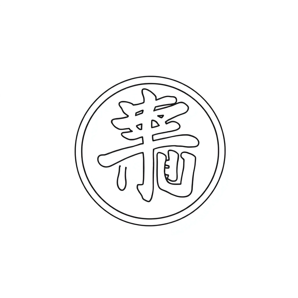 生成篆刻线稿字体小篆内容大月氏印 صفحات التلوين