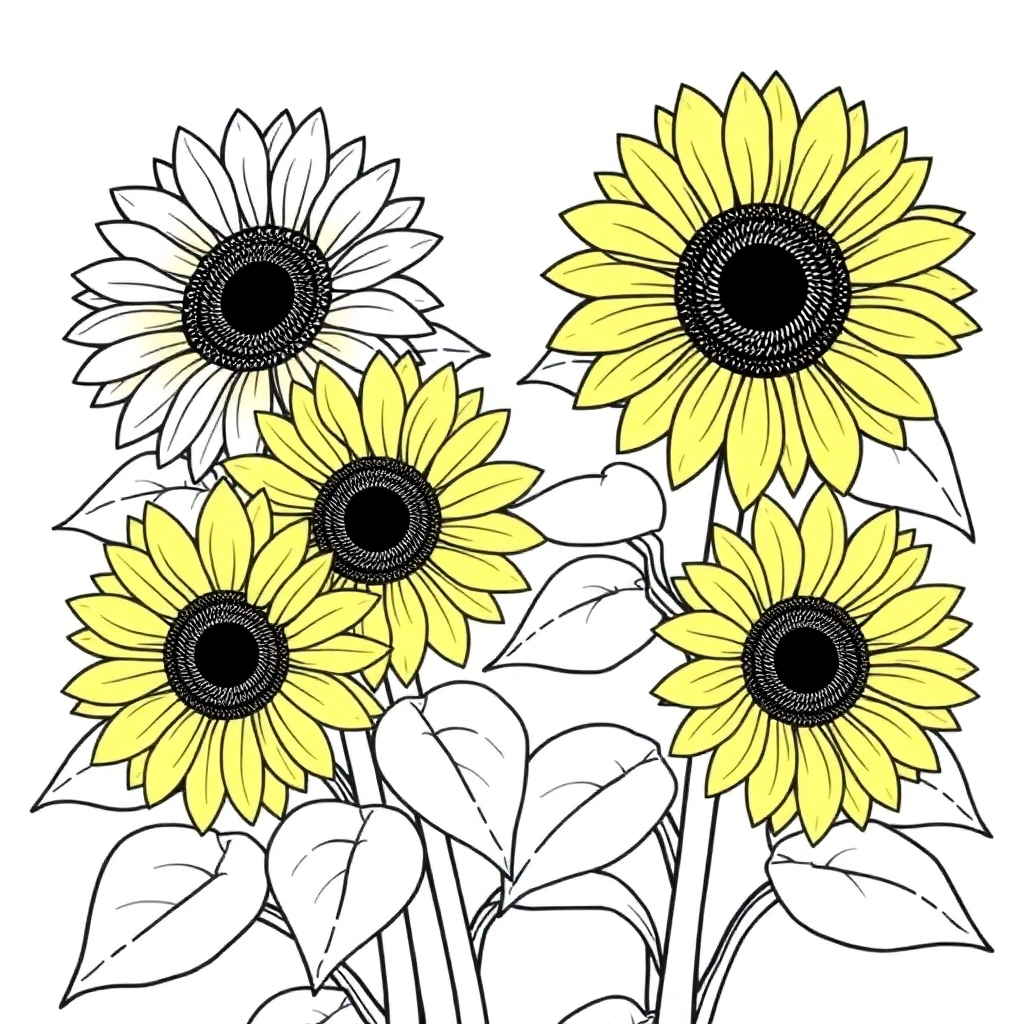 Sunflowers Páginas para Colorear