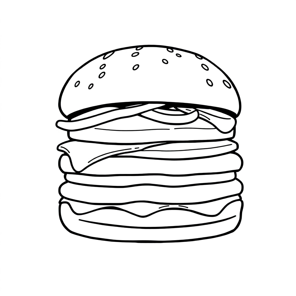 burger with cheese lava صفحات التلوين
