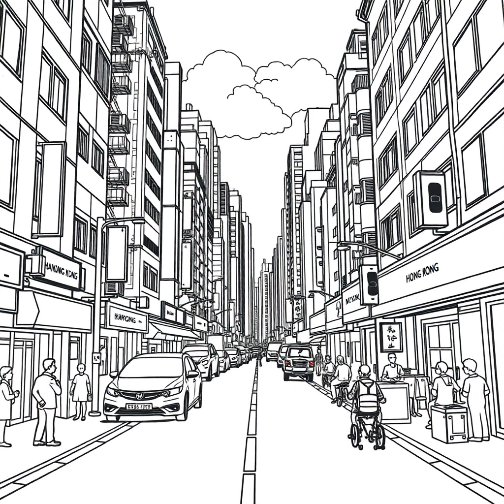 香港街景 صفحات التلوين
