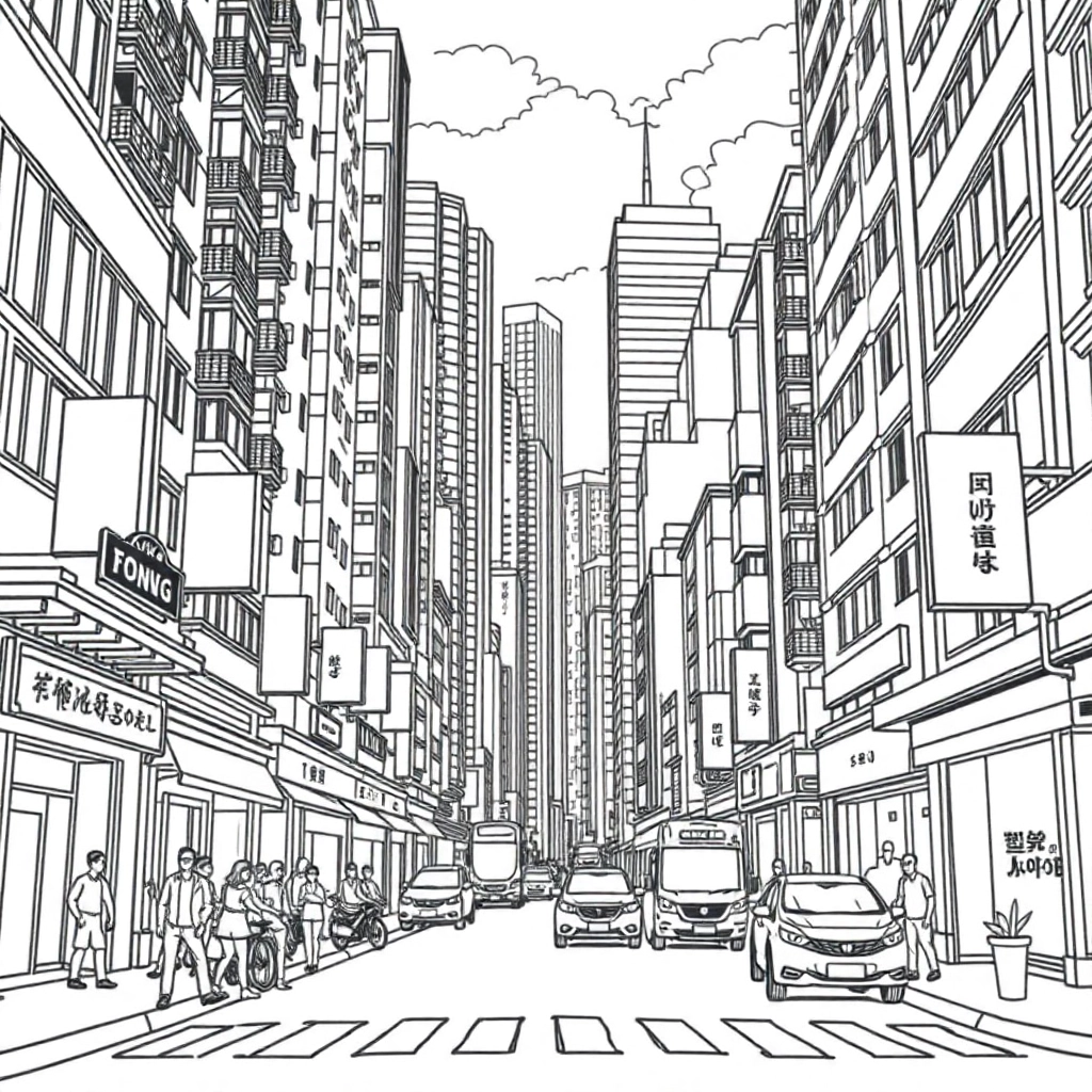 香港街境 صفحات التلوين