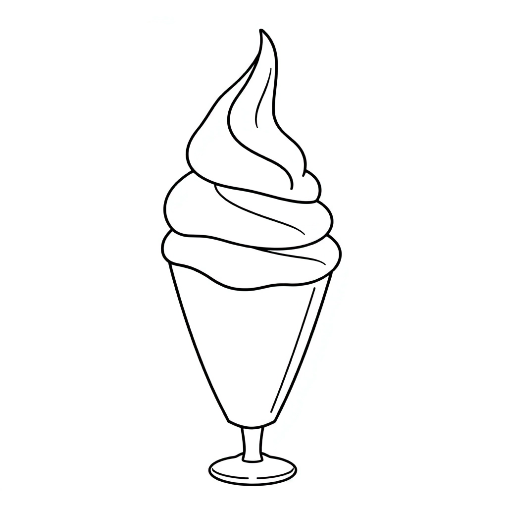 Ice Cream i n cartoon outlines style صفحات التلوين